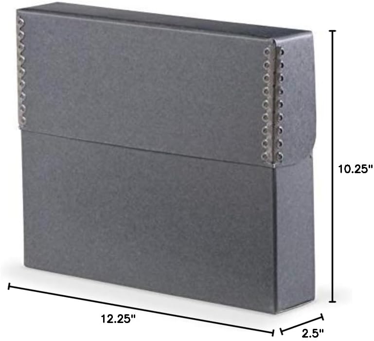 Gaylord Archival Blue/Grey Flip-Top Document Storage Box - 2 1/2W x 12 1/4L x 10 1/4" H