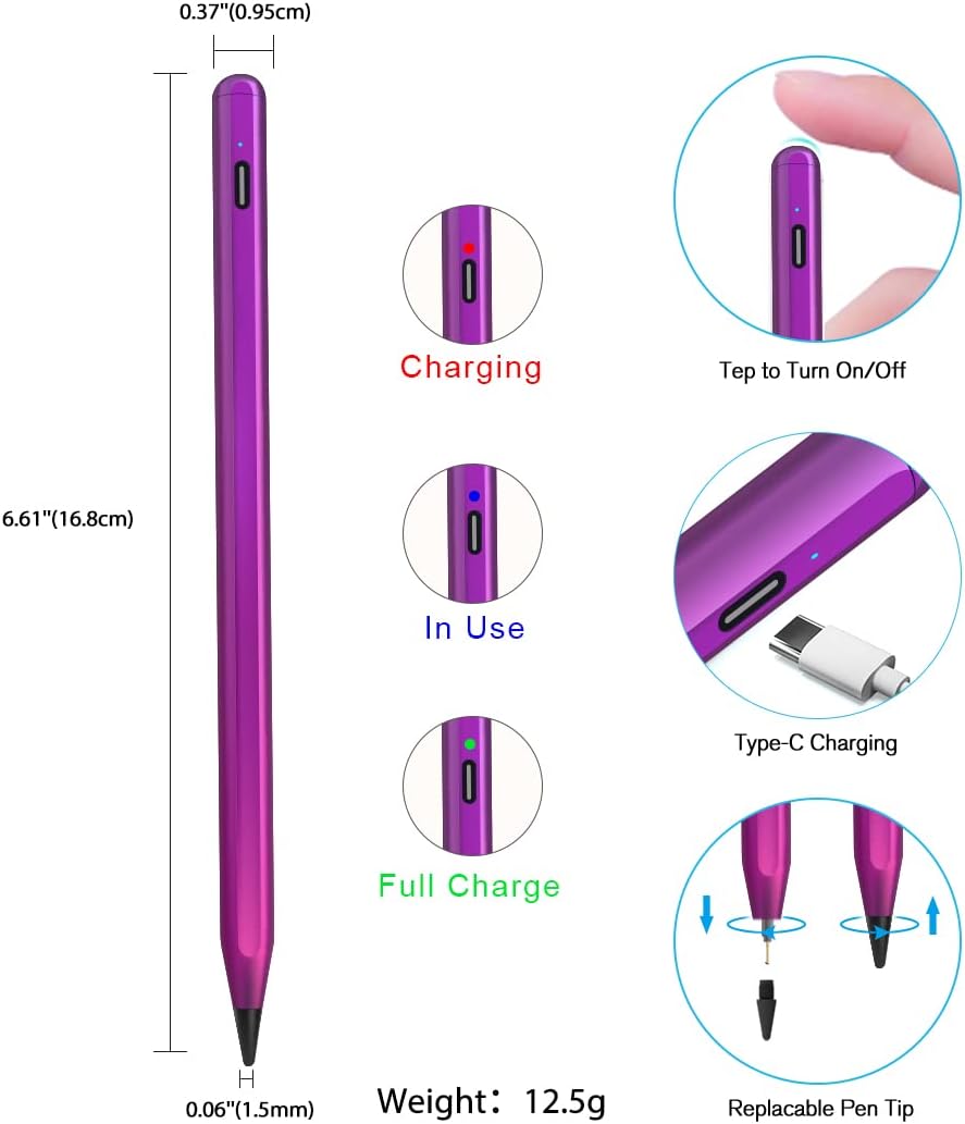 ANYQOO Stylus Pen for iPad 6th-11th Generation - Fast Charge Magnetic Pencil, Compatible with 2018-2025 Apple iPad Pro 11"/12.9"/M4, iPad Air 3/4/5/M2/M3, iPad mini 5/6 Gen/A17Pro