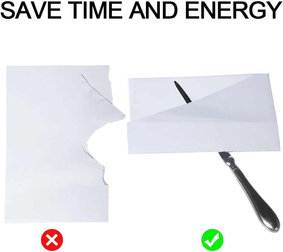 2 Pack Letter Opener, Envelope Open Slitter Metal Letter Opening Knife Silvery Hand Envelope Slitter for Home Office Supplies (9 Inch)