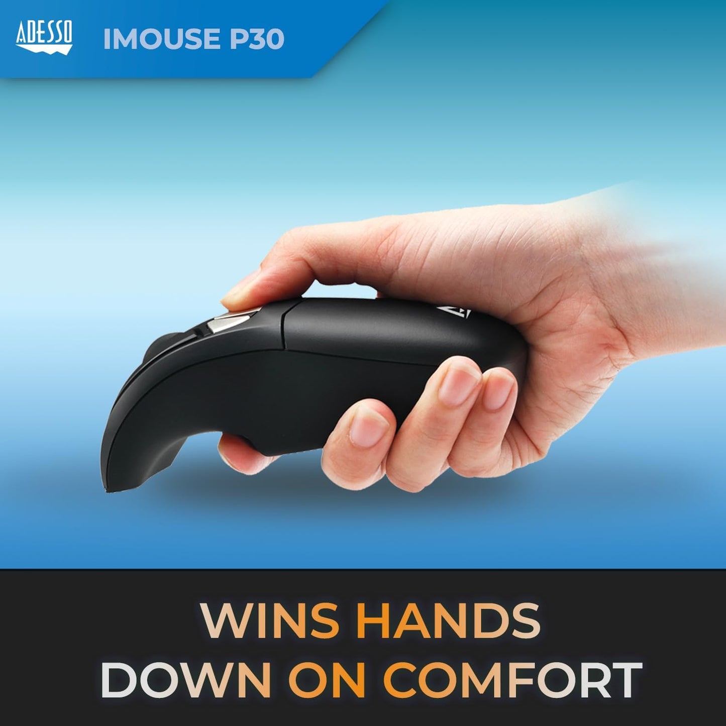 Adesso Wireless Air Mouse and Keyboard Combo, Rechargeable, Desktop Mouse and Presentation Remote with Customizable Buttons & Hand Gestures for TV, Projector, CCTV, Presentation WKB-5300CB