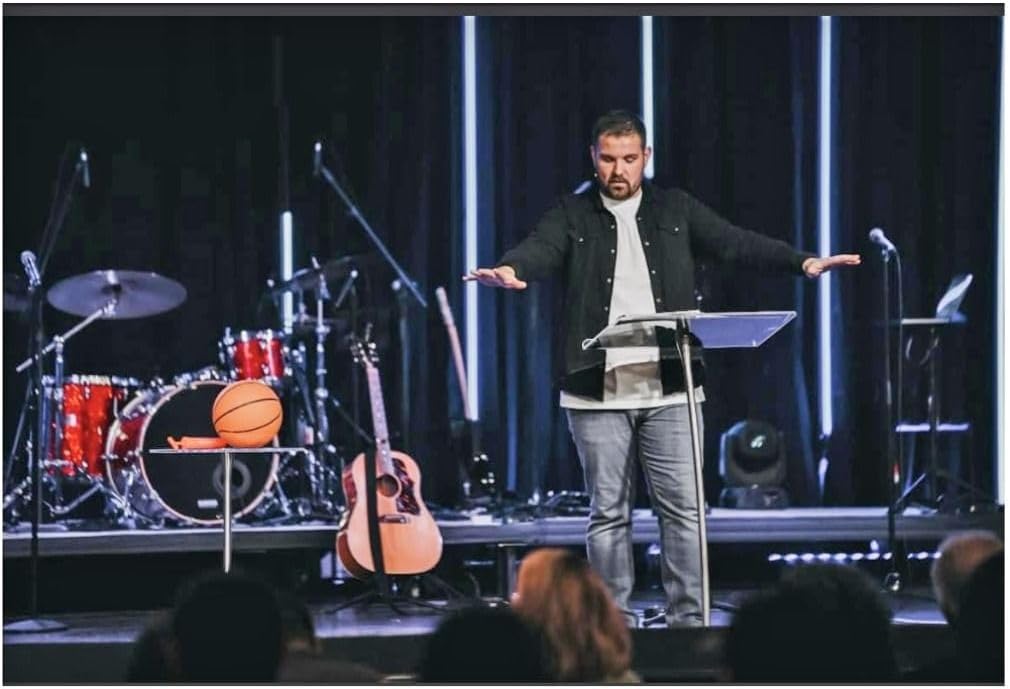 Arc 1 Stainless Steel and Acrylic Podium, Pulpit or Lectern with Side Table - Kingdom by Procson