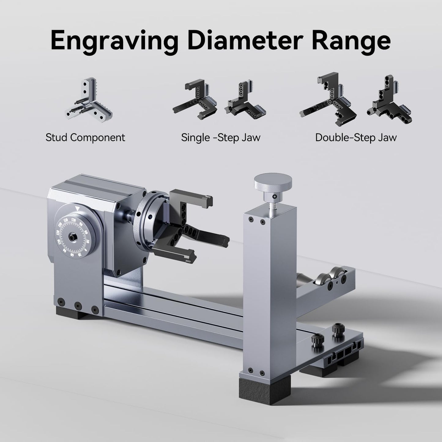 Longer Rotary Extension for Nano Series, Ray5 Series, B1 Series, Other Frame Engraving Machines (Must with 12 Pcs Riser), Y-axis Rotary Roller for Engraving Cylindrical Objects, Wine Glass, Tumbler