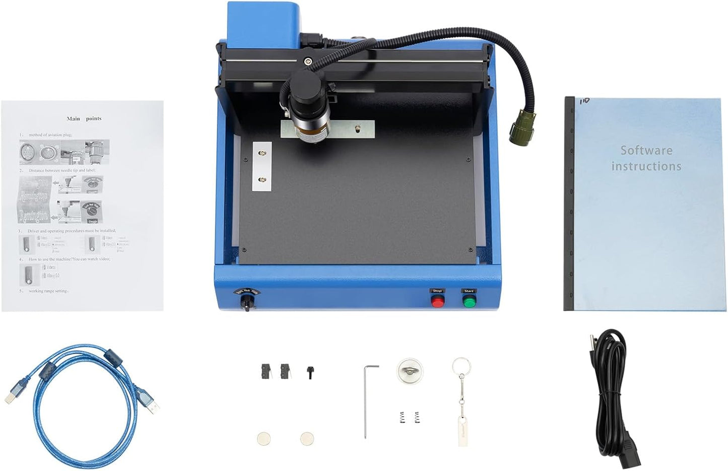 110V 400W Electric Metal Marking Machine, Desktop Metal Engraving Machine, Marking Machine for Metal or Hard Plastic Signs, Marking Depth 0.05mm-1mm, 2in/s