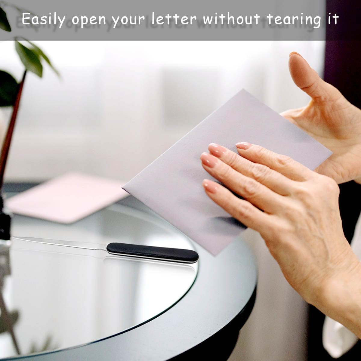 4Pcs Stainless Steel Letter Opener Knife, Lightweight Mail Slitters, Office & Home Use