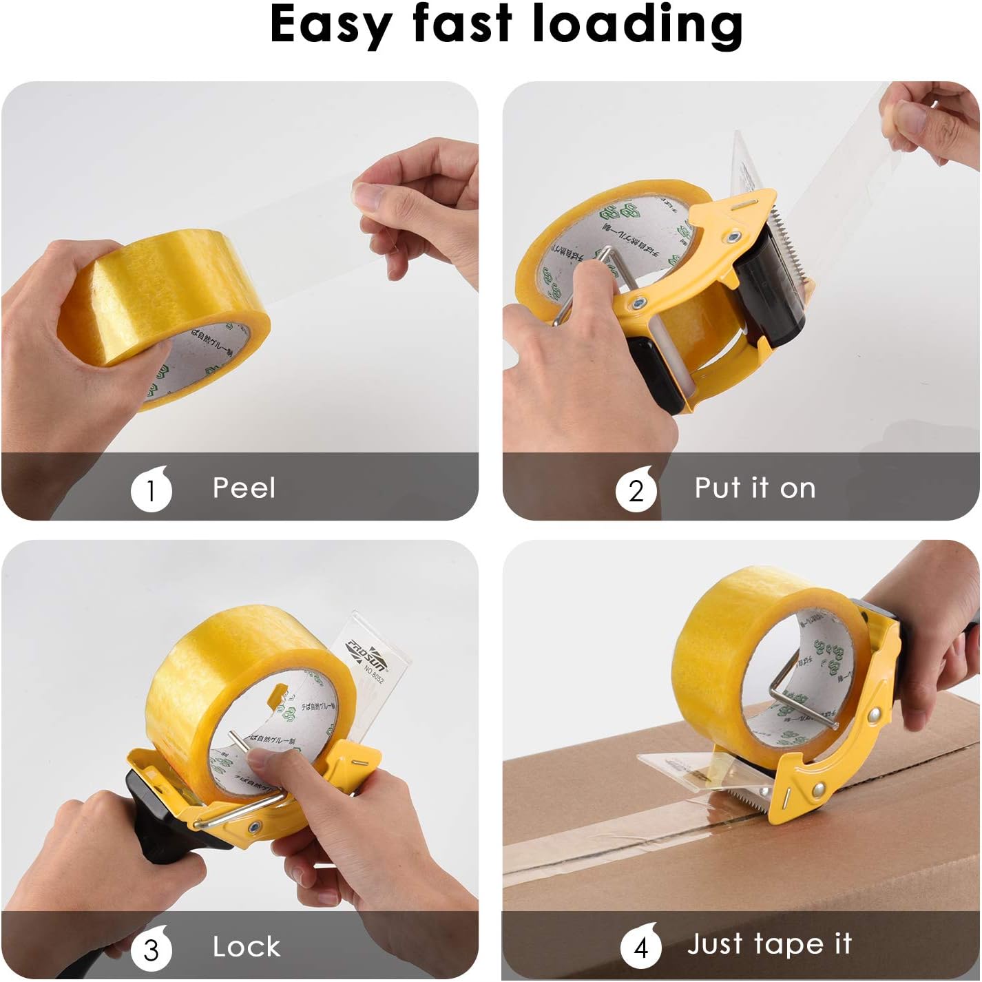 Fast Reload 2 Inch Tape Gun Dispenser Packing Packaging Sealing Cutter TG01 (TG01-YLW)