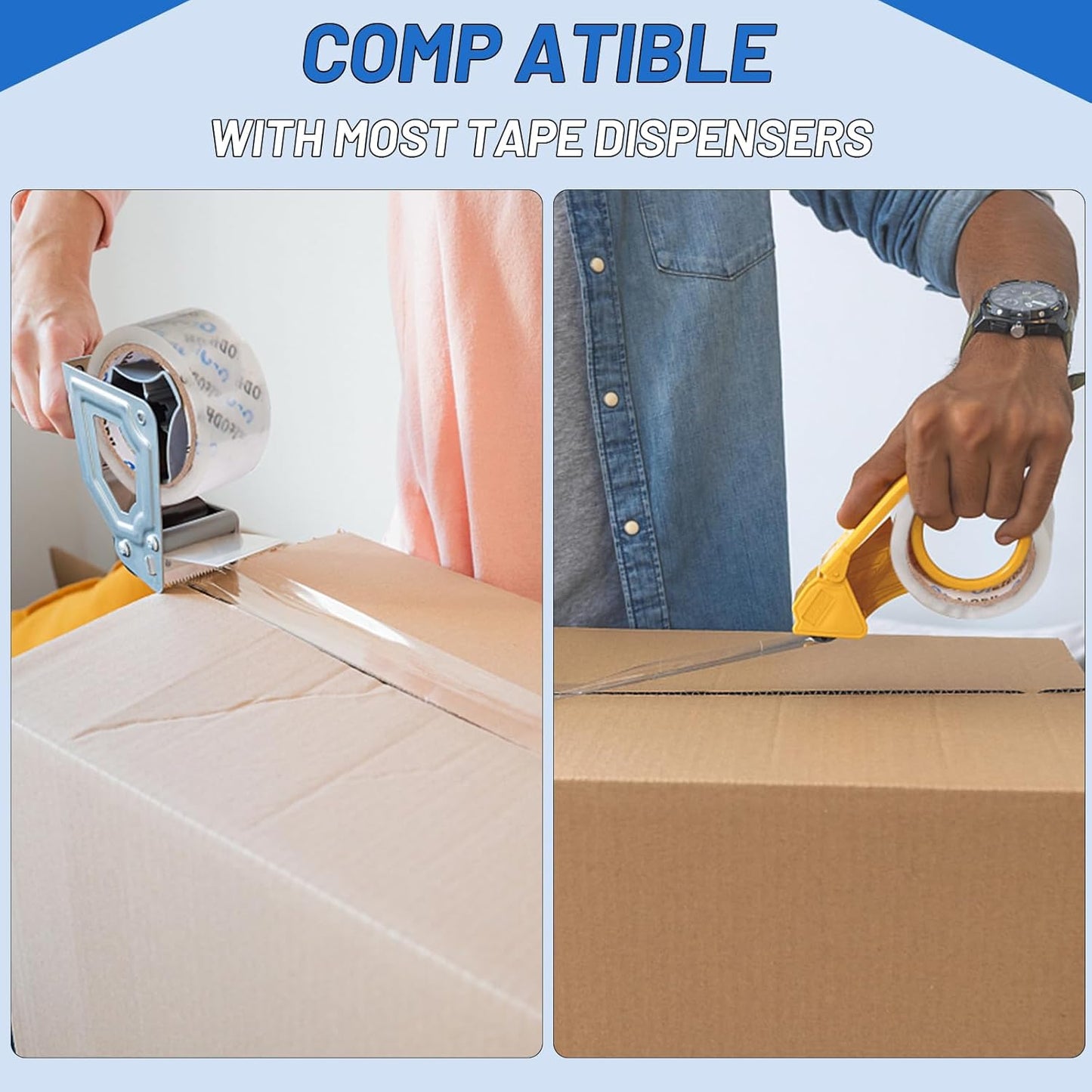 Packing Tape, 4 Rolls Shipping Tape Bulk, 1.88" X 60 Yd, 240 Yds, 2.7 Mil, 3" Core, Clear Heavy Duty for Moving Boxes, Package, Mailing