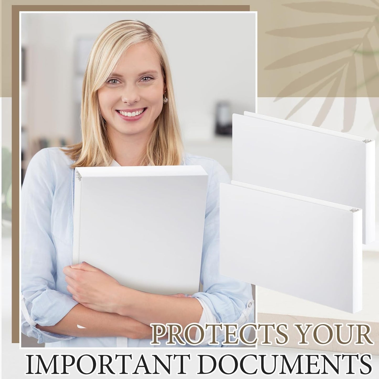 8 Pcs 11 x 17 Inch 3 Ring Binders 1 Inch Rings Heavy Duty View D Ring Binders Economy Holds 11" x 17" Paper for Artwork Blueprints, Office, Home, Work Places(White)