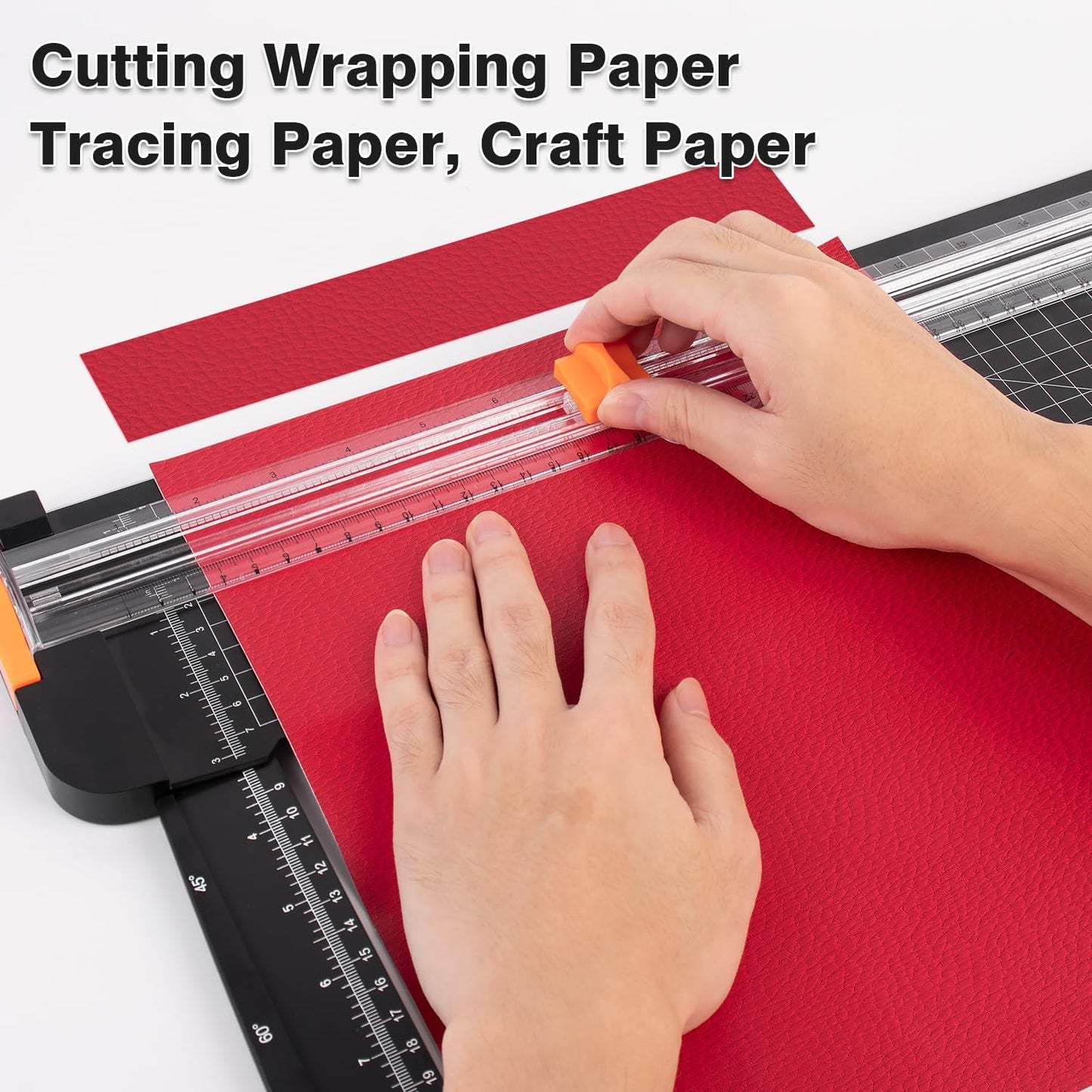 ZEQUAN Paper Cutter 18 inch, 18" Cut Length Large Paper Trimmer Slider for Craft Scrapbooking Cardstock, 3pcs Blade