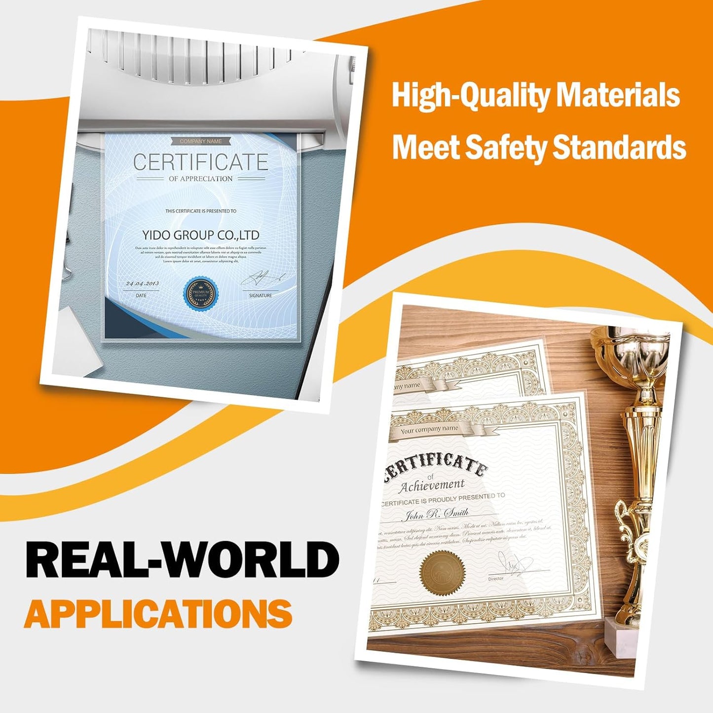 Everest Thermal Laminating Sheets, 8.9 x 11.4 Inches, 5 Mil Thick, 100 Pack, Non-Toxic Material and Adhesive, Letter Size Laminated Pouches for Documents, Clear (TH0500-02)