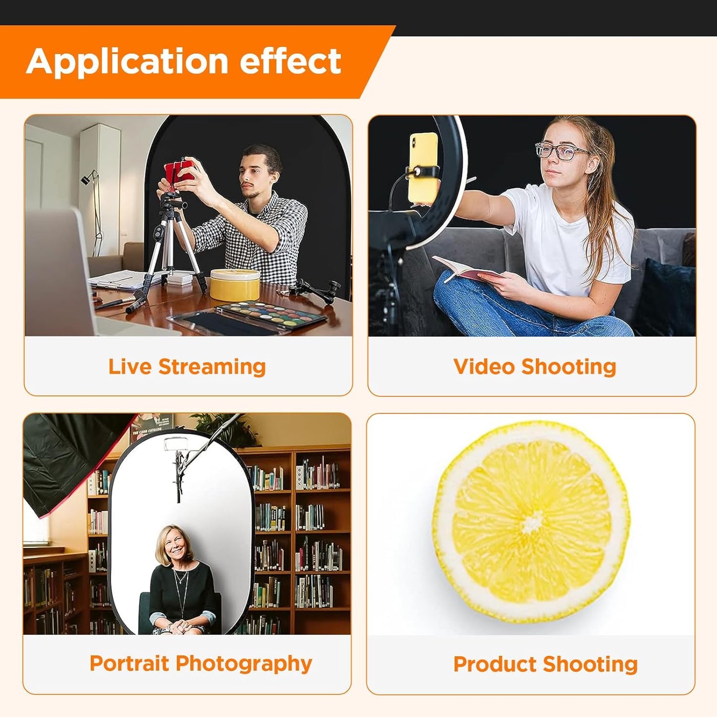 Portable Chromakey Black and White 2-in-1 Foldable Pop-Up Backdrop with Stand, 150 x 200 cm Foldable Panel for Photo, Video, Live Stream, etc. (Black & White)