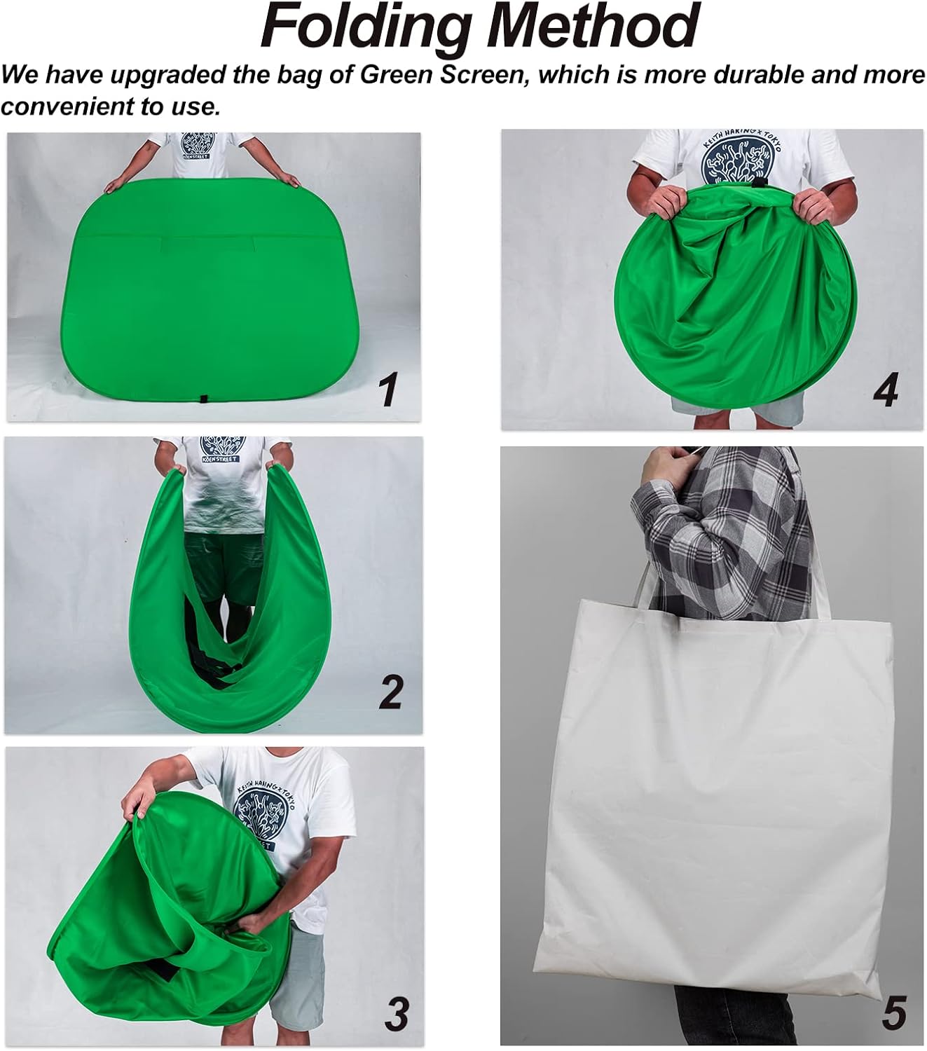 Portable Green Screen Chair, 59 in Greenscreen Backdrop with Stand Double Sided Foldable Green Background, Chroma Key, for Video Chats and Meetings, Photography, Photo Zoom, Streaming Games