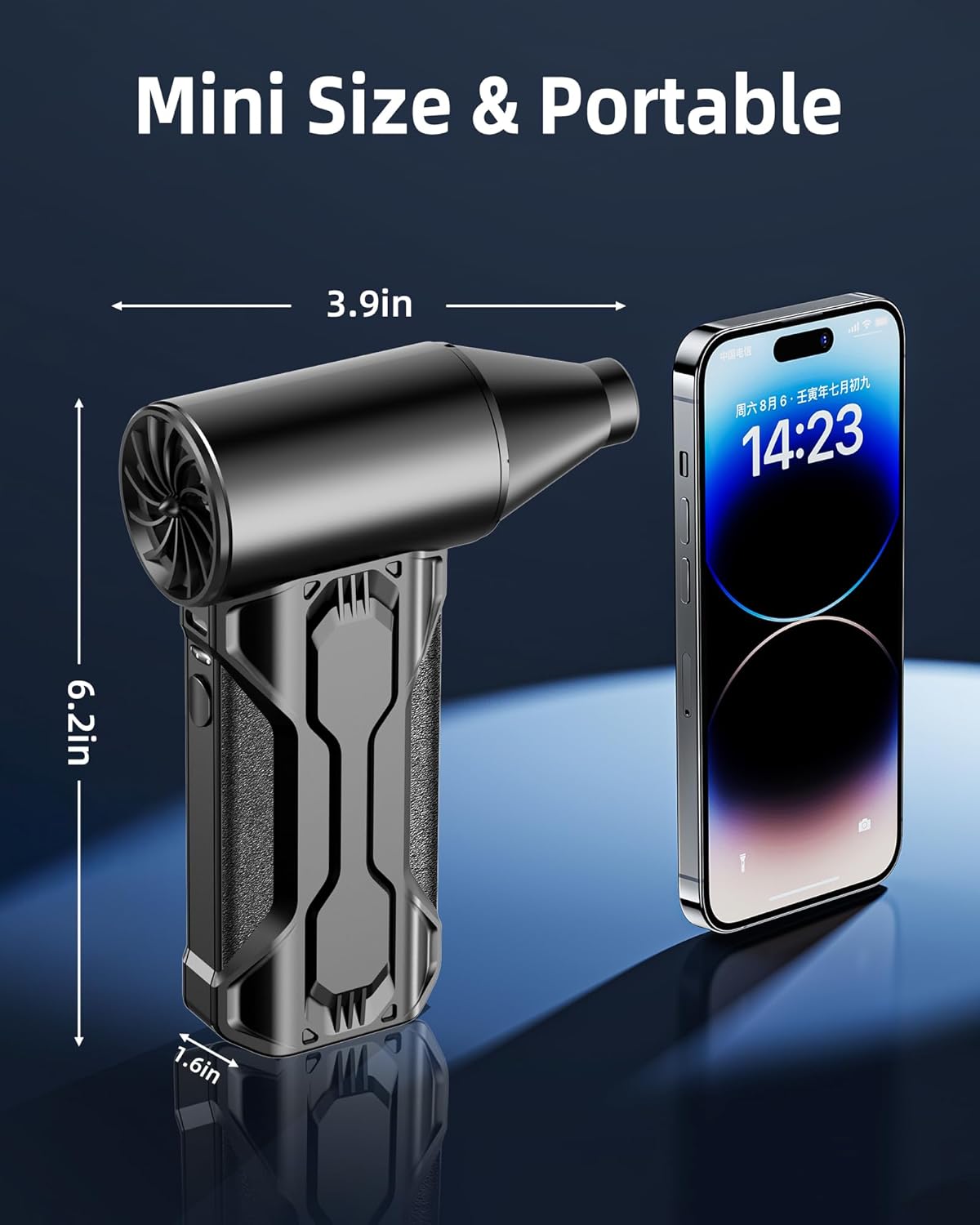 Electric Compressed Air Duster Rechargeable, 180,000RPM Cordless Computer Air Blower Duster for Pc & Electronics, 3-Gear Mini Air Blower Jet Turbo Fan for Car, Home, Office, Keyboard, Outdoor