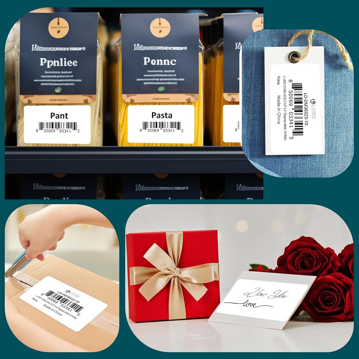 L LIKED 10 Rolls Compatible DYMO 30323 2-1/8" x4" Thermal Shipping & Name Tag Labels, Compatible with Rollo, Zebra, Jadens, Nelko, Munbyn, Phomemo Desktop Printers (2200 Labels)