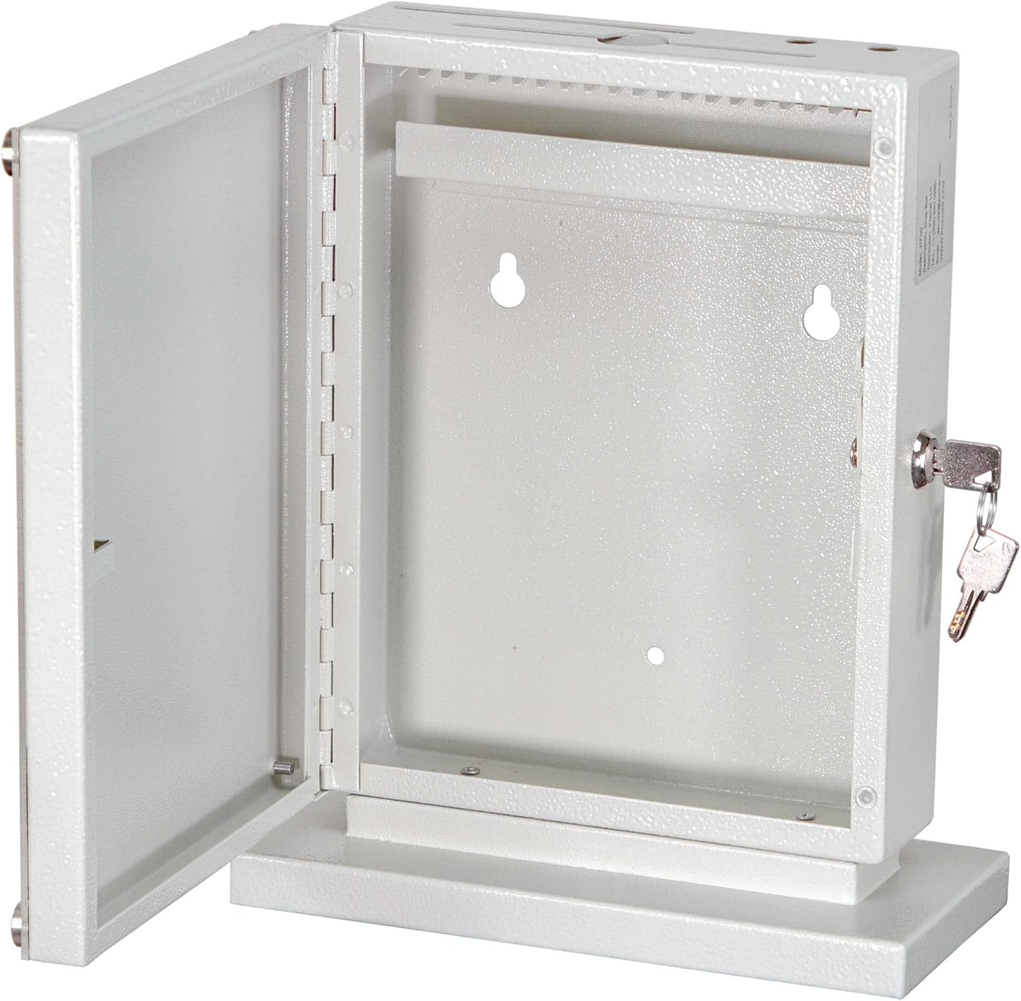 Large Suggestion Box With Slot and Lock - Metal Wall Mounted Ballot Box, Donation Case, Safe Lock Tip Jar For Fundraising, Hotel, Bar and School Voting Use (White, 10'' x 4.75'' x 12.5'')