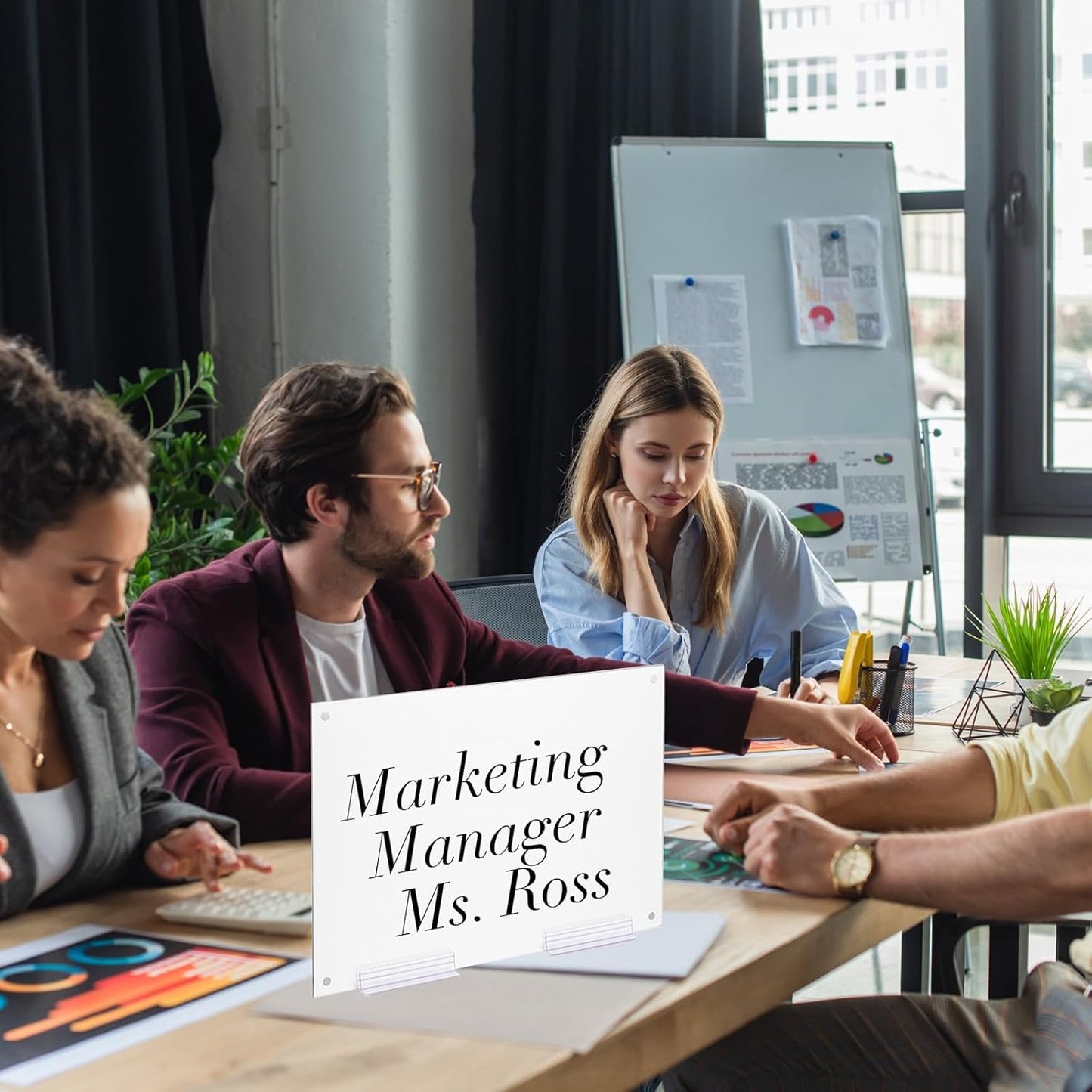 Fulmoon 50 Pcs Sign Holder, Adhesive Base Sign Holders Multiple Uses for Counters, Warehouses, Base Holders with Strong Adhesive (1*6in)