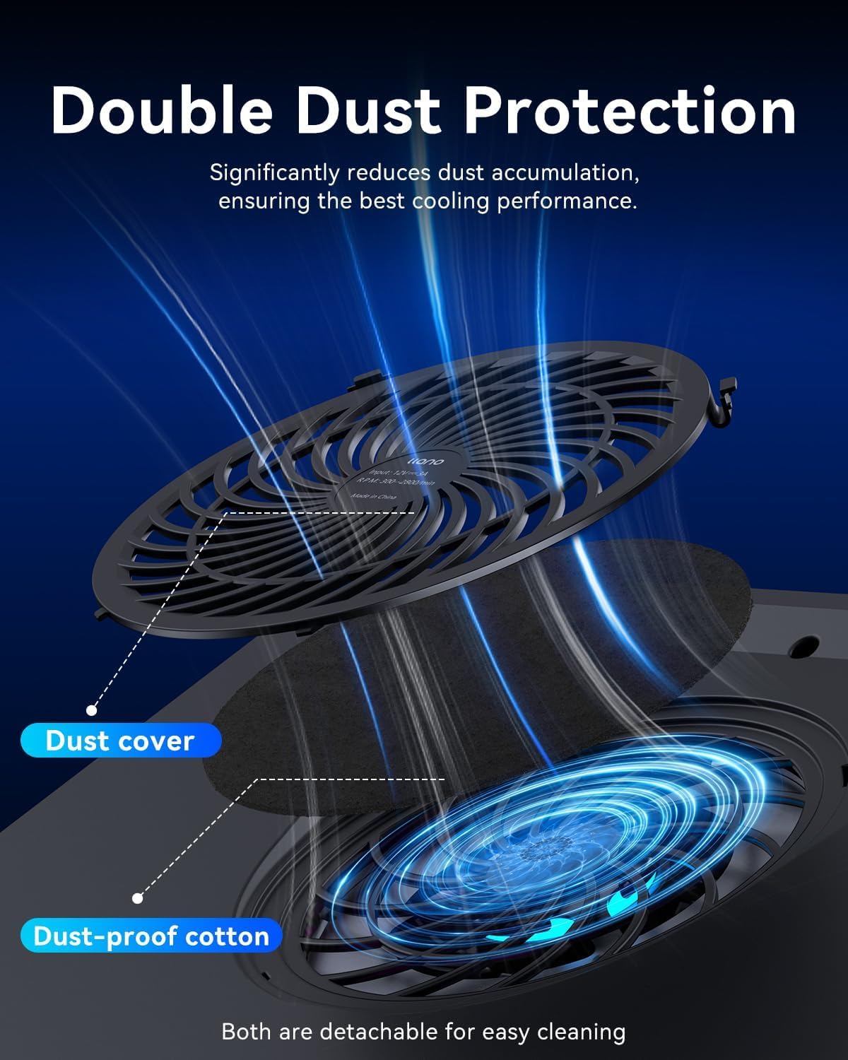 llano V12 RGB Laptop Cooling Pad, Gaming Laptop Cooler with 5.5 Inch Powerful Turbofan, Fast Cooling Laptop 15.6-21in, Adjustable Speed, Touch Control, LCD Screen, Black (RGB)