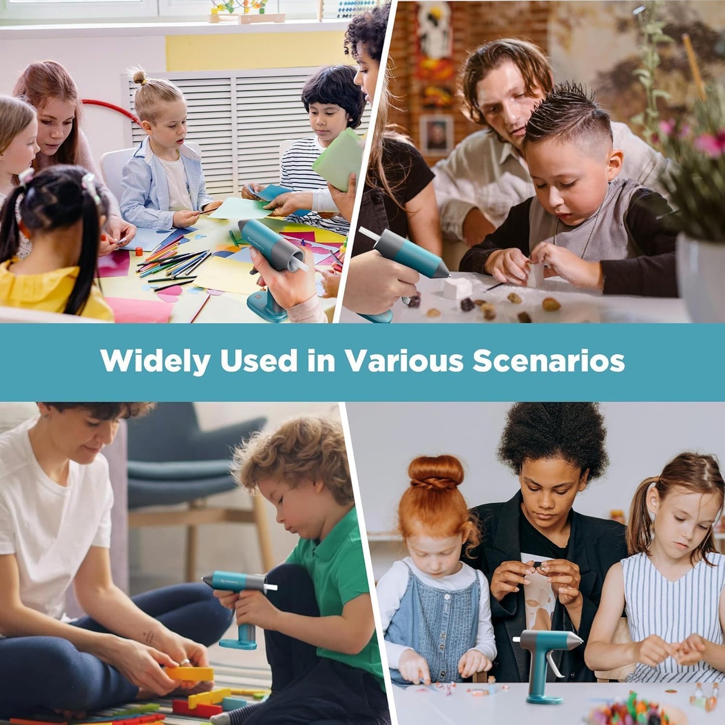 Tilswall Cordless Hot Glue Gun, Rapid 30s Preheat, Mini glue gun and sticks set with 2000mAh Type-C Rechargeable, Smart Power Off, 20 Premium Glue Sticks, Ideal for DIY Crafts, Gift Making Blue