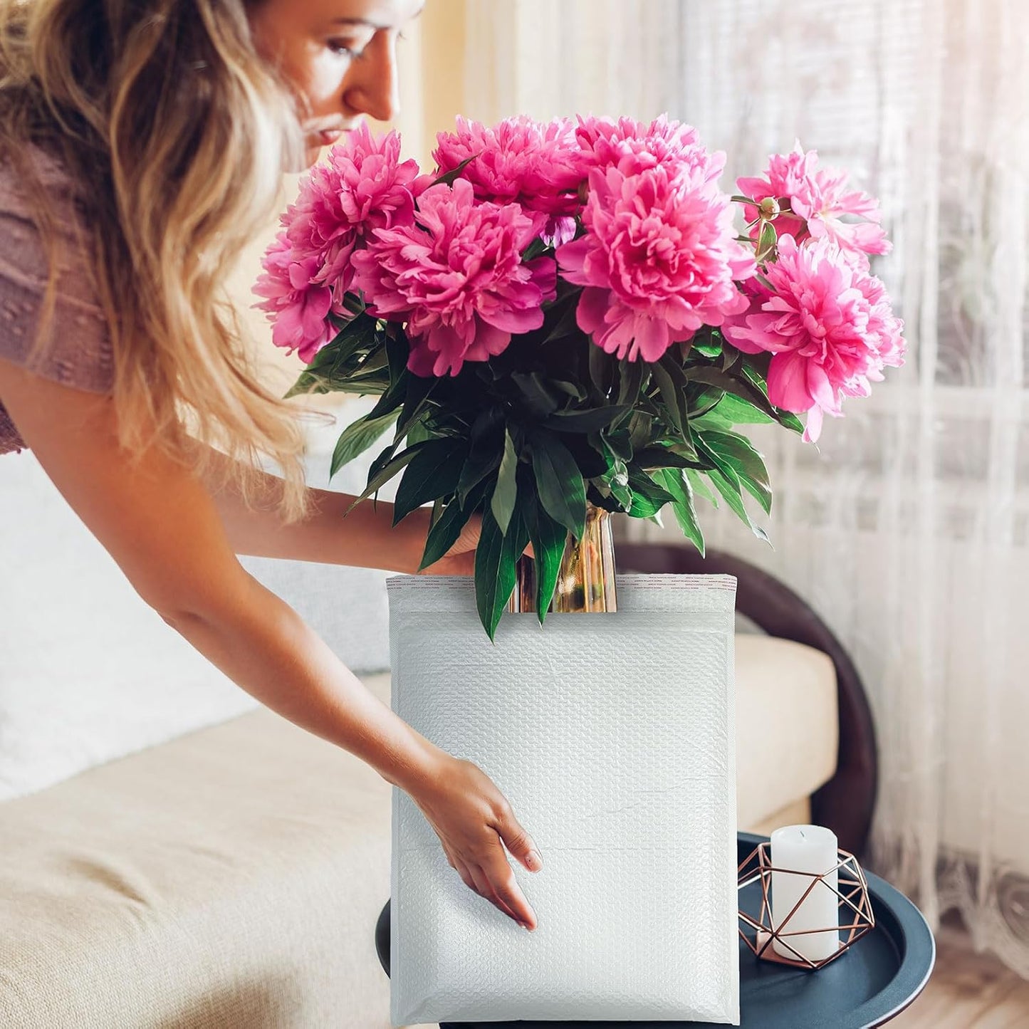 Ireer 20 Pack Extra Large 20 x 24" Bubble Mailers Poly Padded Envelopes Cushioned Mailing Envelopes Bubble Padded Mailers Self Adhesive Waterproof Shipping Bags for Business Christmas Gift Packaging