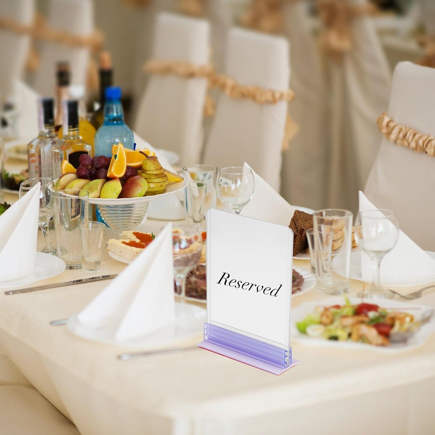 Fulmoon 100 Pcs Sign Holder, Adhesive Base Sign Holders Multiple Uses for Counters, Warehouses, Base Holders with Strong Adhesive (1*6in)