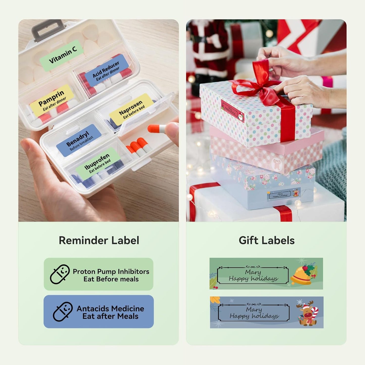 NIIMBOT D110 New Version Label Maker Machine with Tape, Handheld Bluetooth Label Printer, Mini Thermal Printer, Sticker Maker for Organizing Home Kitchen School, Green Visit The Store