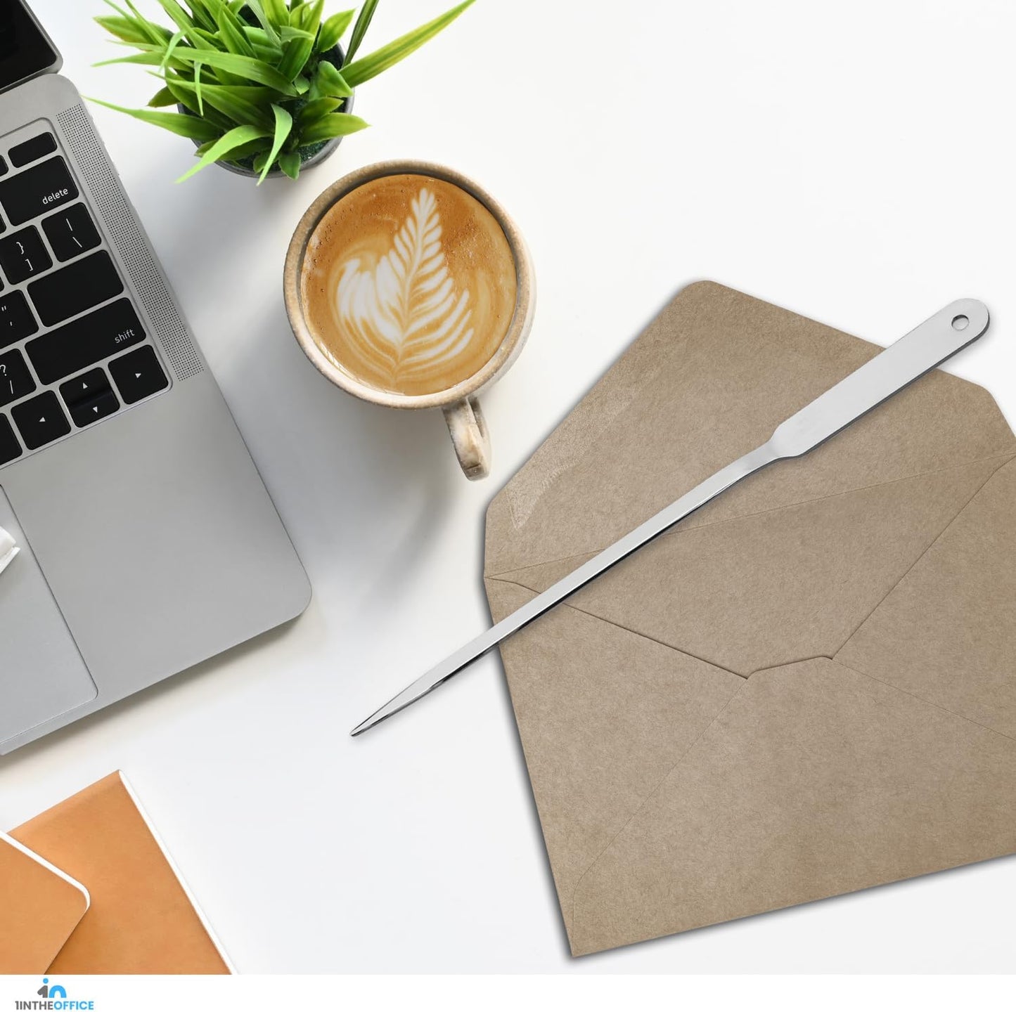 1InTheOffice Letter Opener, Stainless Steel Envelope Opener, Stainless Steel Hand Envelope Slitter (4 Pack)