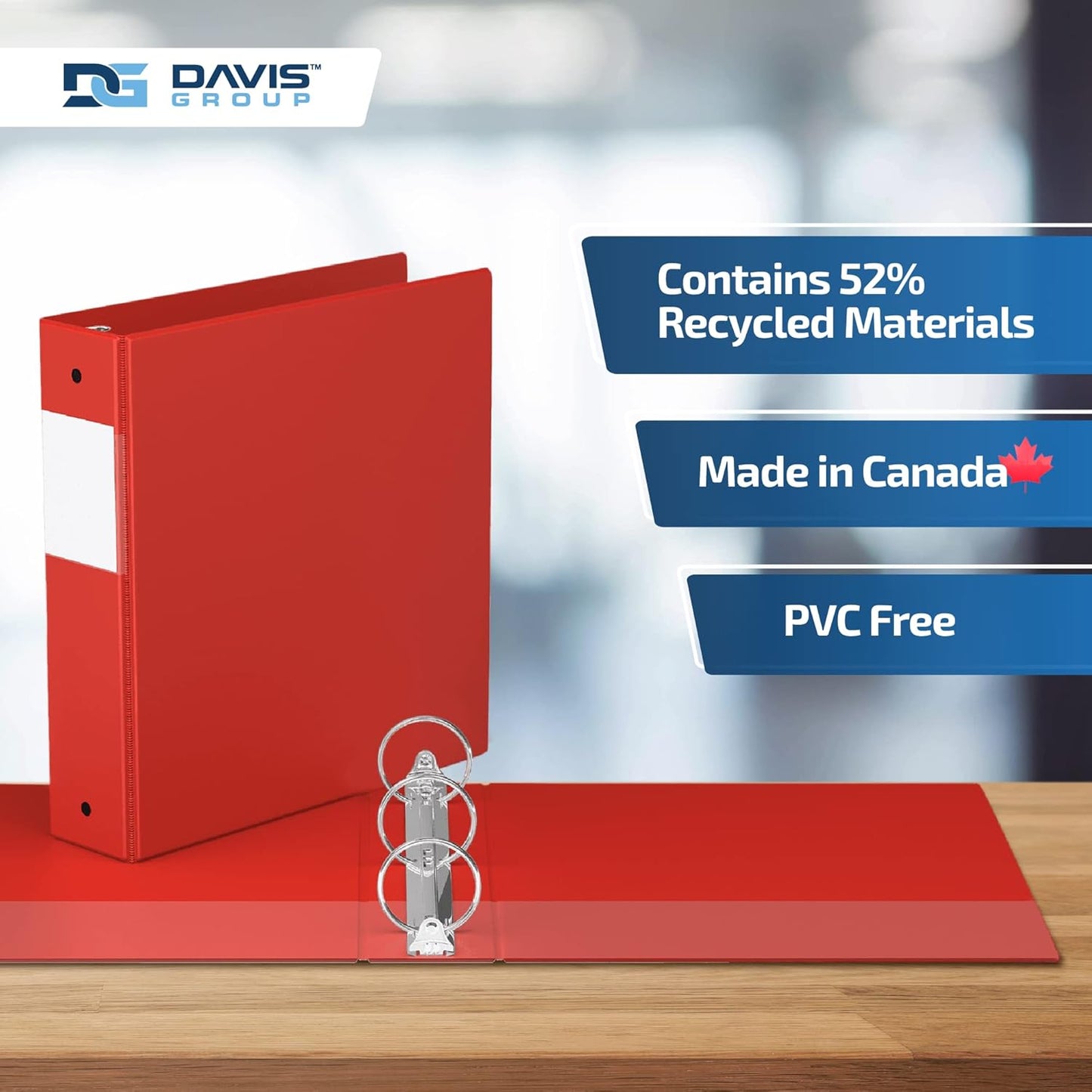 Premium Economy 6-Pack 3-Ring Binders for School or Office, Round-Ring Binders, 2 Inch, Red