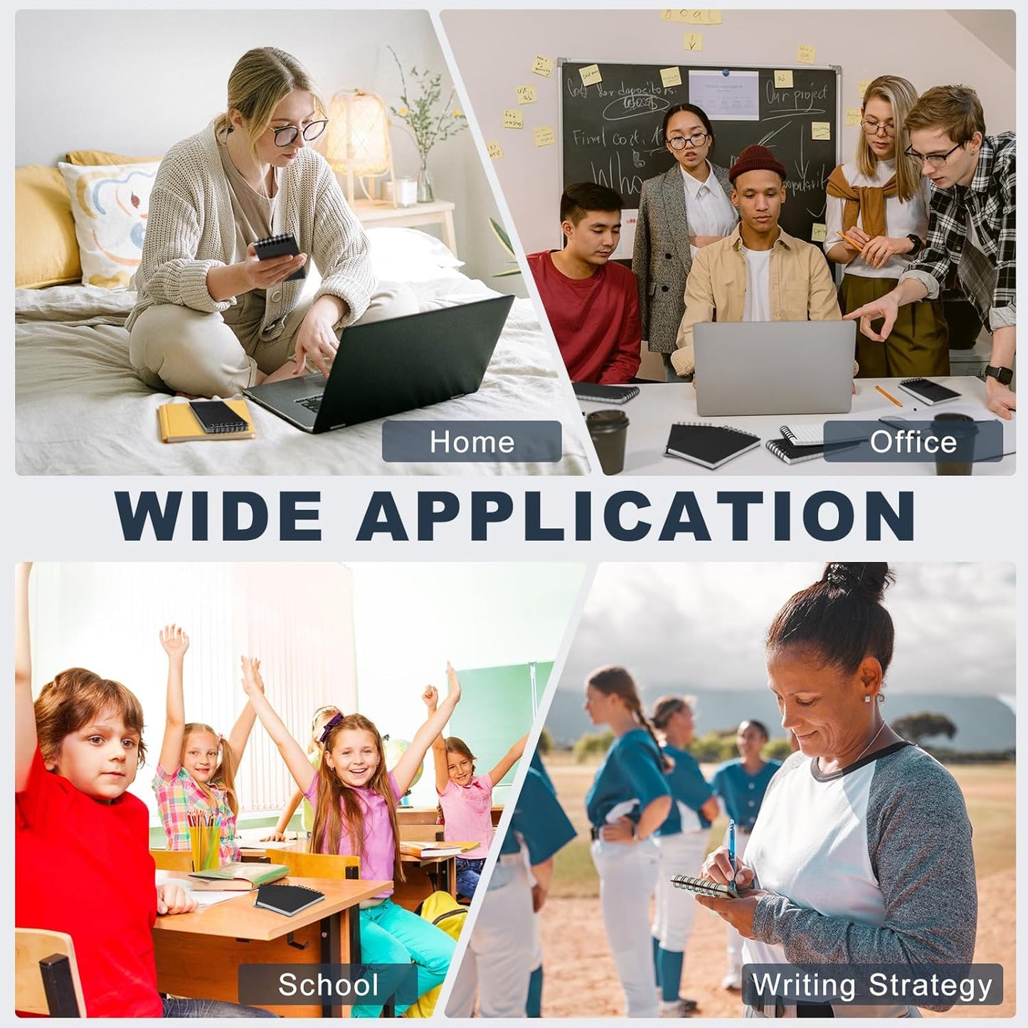 Tenceur 54 Pcs Pocket Notebook Bulk Small 3x5 Inch Spiral Notepads Mini Top Bound Notebook with Lined 120 Pages Ruled Memo Pads for Office College Nurse Essentials Back to School Gift(Black)