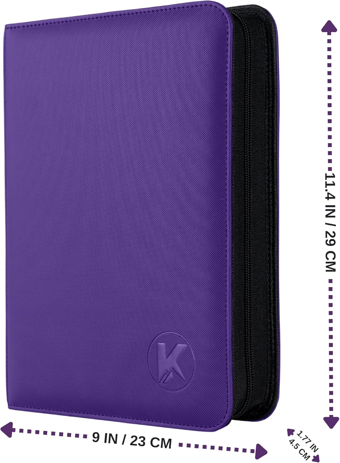 Toploader Binder, Holds 128+ Toploaders, 4 Pocket Top Loader Card Storage Case, Double-Sided Pockets for trading card in 3 x 4'' Toploaders (Pueple)