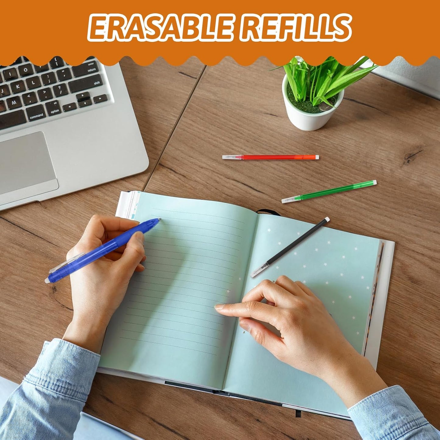 0.7 mm Erasable Gel Ink Pen Refills Compatible with Frixion Friction, Smooth Writing Multicolor Retractable Fine Point Pen Refill for School Office Home Art (4 Colors, 24)