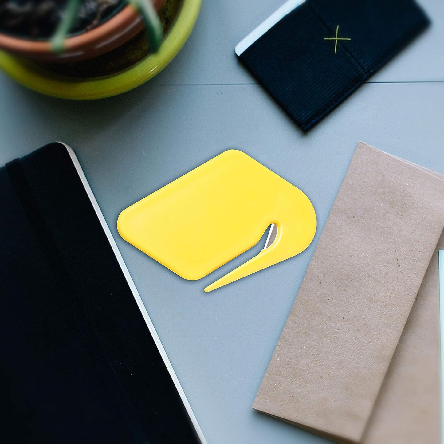 Translucent Plastic Letter Openers Set of 10, Bulk Pack - Perfect for Home or Office - Yellow