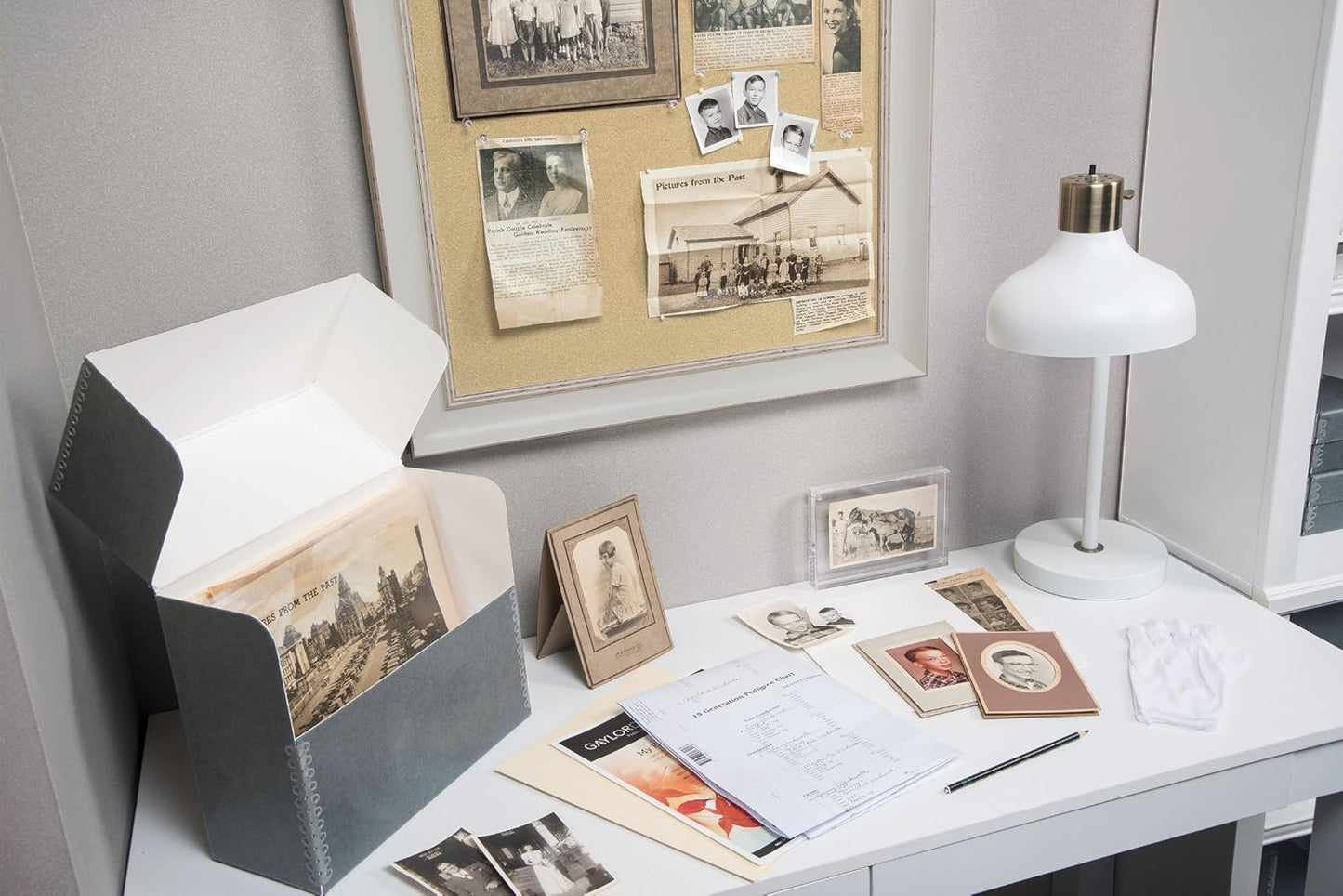 Gaylord Archival Blue/Grey Flip-Top Document Storage Box - 7W x 15 1/4L x 10 1/4" H