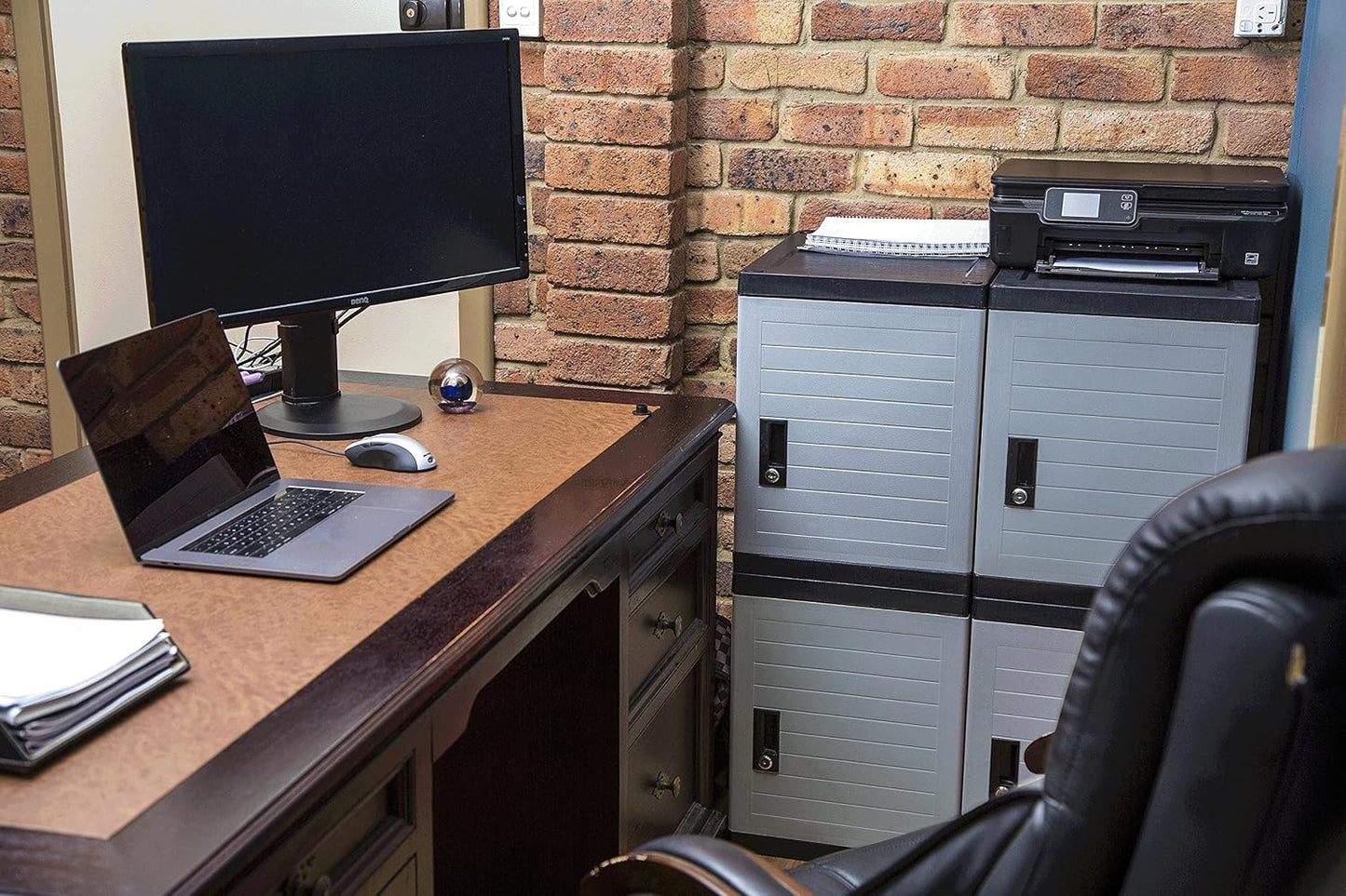 Jink Locker - Lockable Storage Cabinet with Keys, 19” - Great Locking Storage Box Solution for Home, Garage, Office or Outdoor (Gray)