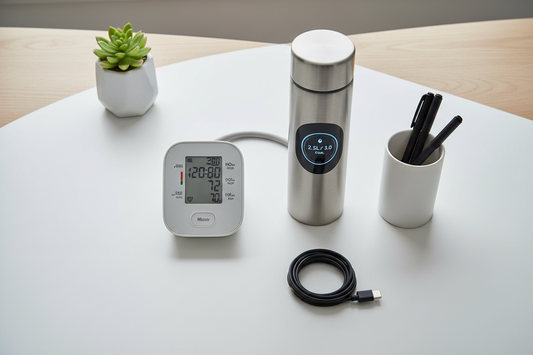 The Wellness-Focused Workspace: How Smart Blood Pressure Monitors, Smart Water Bottles, and Desk Accessories Support Healthier Productivity