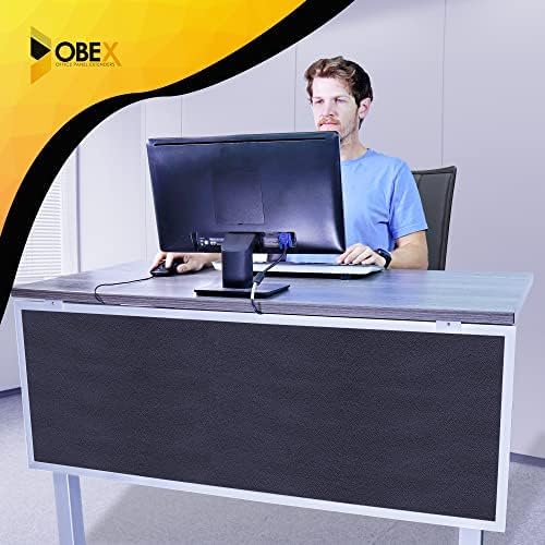 OBEX Acoustic Table Mounted Modesty Desk Privacy & Sound Absorbing Panel for Office Cubicles, 12" x 48", Slate