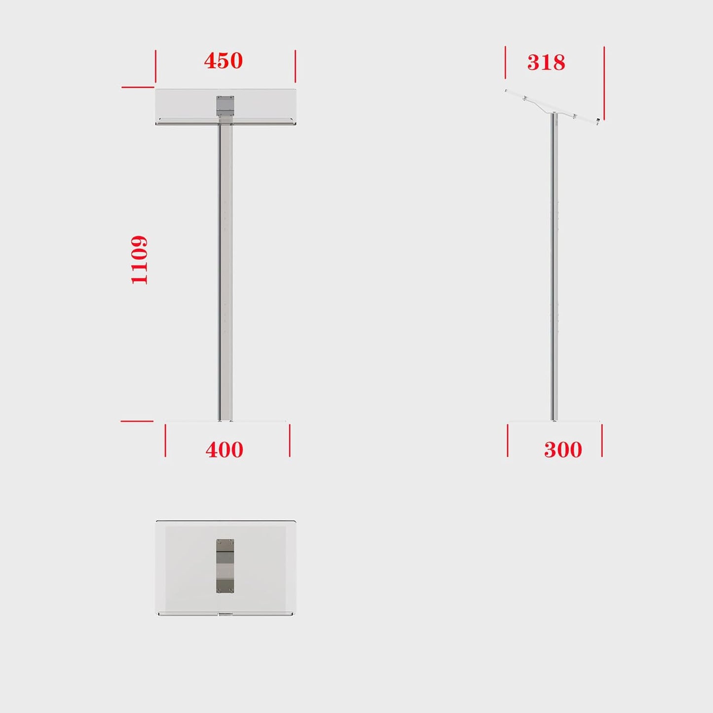 Black Podium Stand Speaking Acrylic Podium with Metal Base Pulpits Churches Lecterns Design for Lecture Recital Speech Presentation Podium Stand for Restaurant Wedding Office Classroom