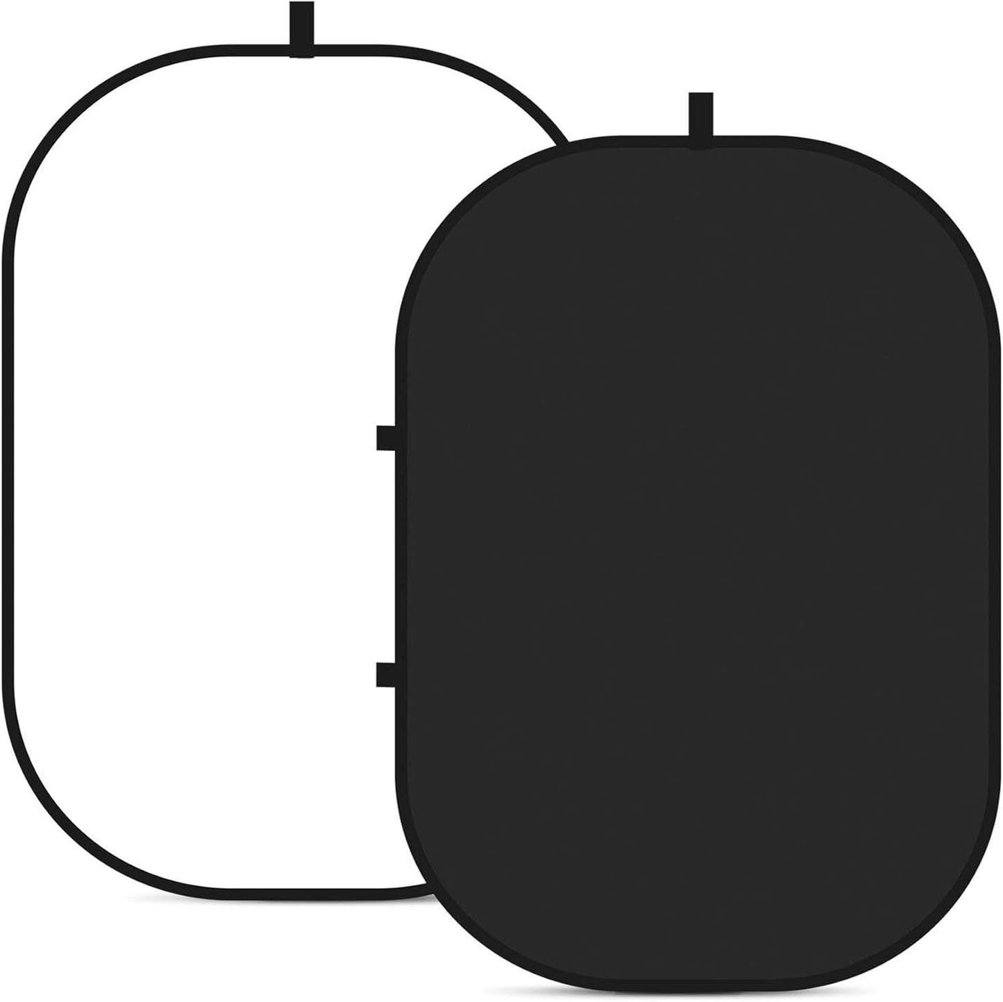 5x6.6ft/1.5×2m Chromakey Backdrop, 2-in-1 Black Screen and White Screen, Collapsible Reversible Pop Up Background for Photography Studio, Live Streaming, Video Shooting (Black/White)