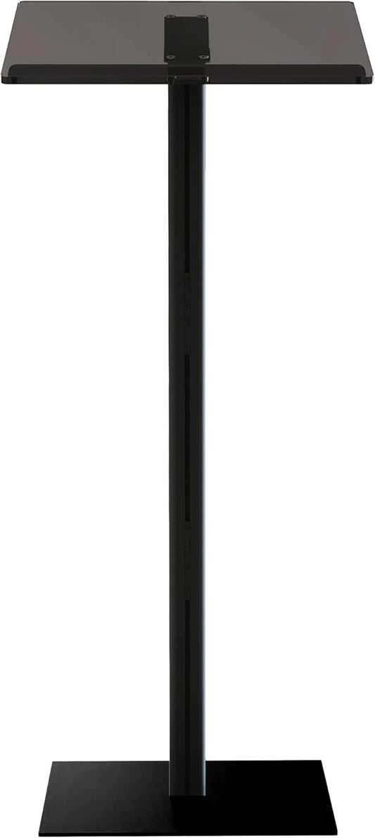 Black Podium Stand Speaking Acrylic Podium with Metal Base Pulpits Churches Lecterns Design for Lecture Recital Speech Presentation Podium Stand for Restaurant Wedding Office Classroom