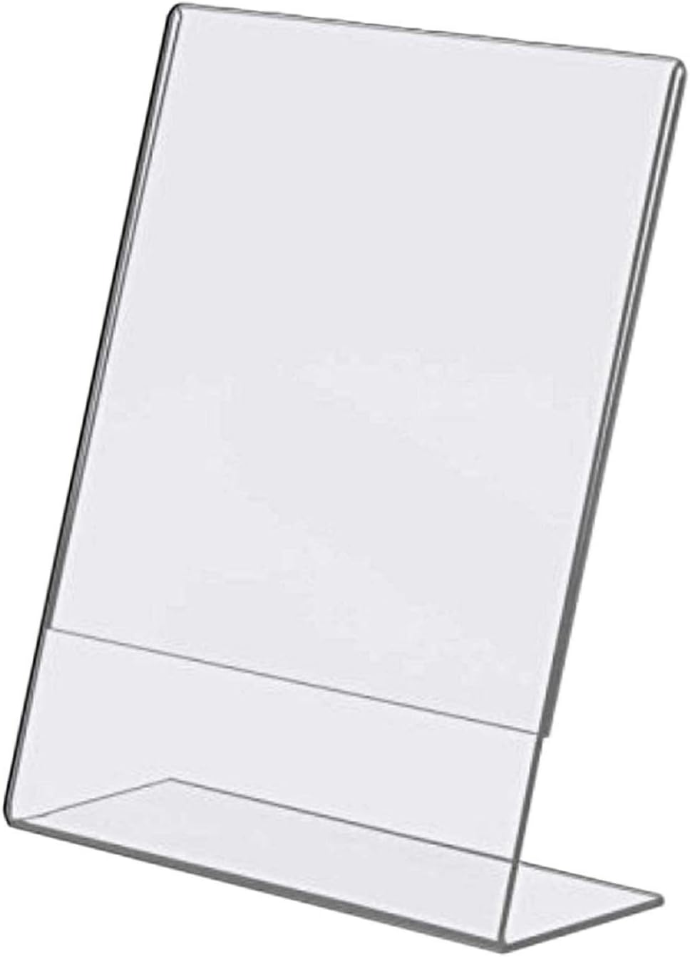 Dazzling Displays Clear Acrylic Slanted Sign Holder 8.5 x 11 Slanted Picture Frame - Premium Acrylic Sign Holder for Office, Retail, Tradeshow 6-Pack