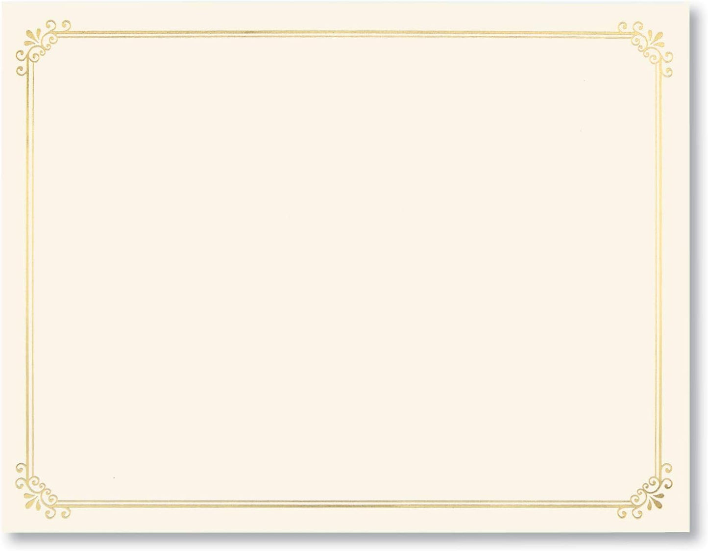 PaperDirect Gold Foil on Cream Simple Border Specialty Certificates, 8½ x 11, 50 Count, Certificates And Awards Paper, For School, Work, Diplomas & Award Certificates