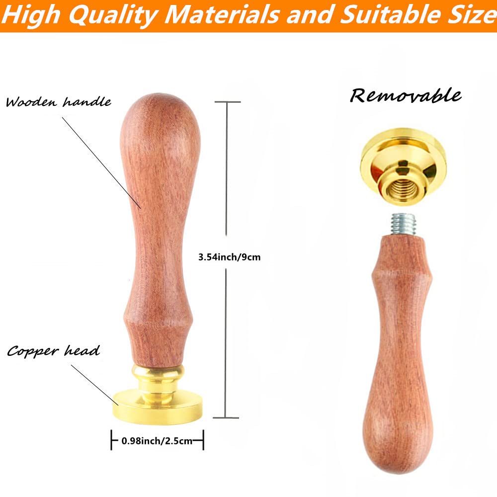 Wax Seal Stamp kit, ANBOSE Animal Wax Seal Stamp Set with 6 PCS Removable Brass Heads and 1 Wooden Handle, Retro Cat Owl Boat Rose Sealing Wax Stamp for Cards Invitations