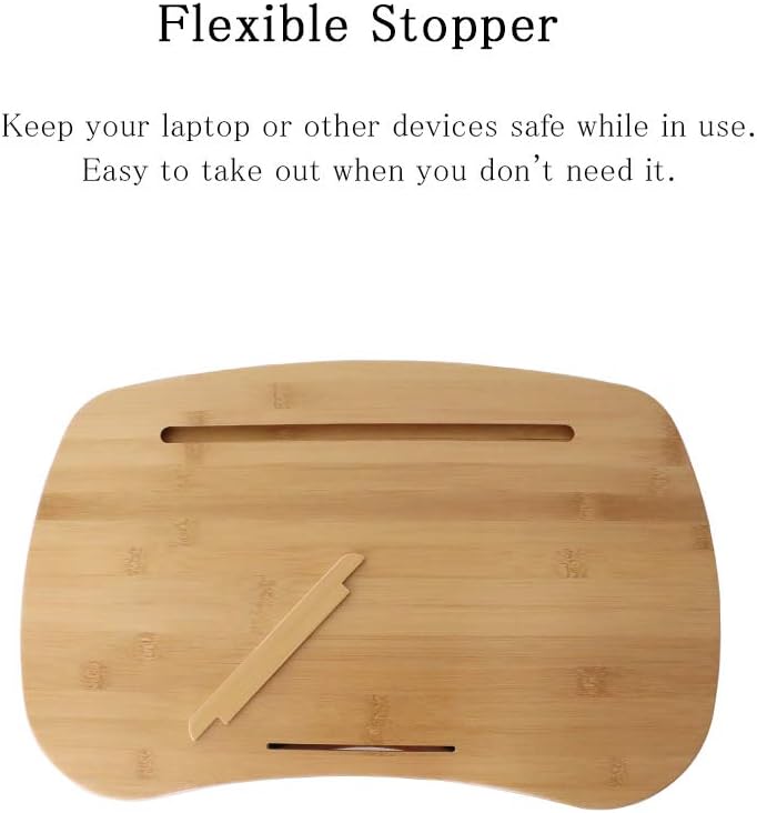 SUMISKY Lap Desk-Portable Laptop Table with Bamboo Platform Phone Holder (M(18.5"x11.8"))