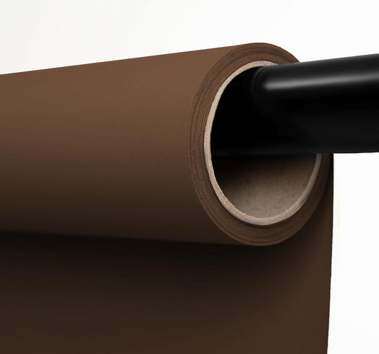 Kate Seamless Paper Backdrop Brown Paper Backdrop Seamless Backdrop Paper Rolls (53''x16.4' Coco Brown)
