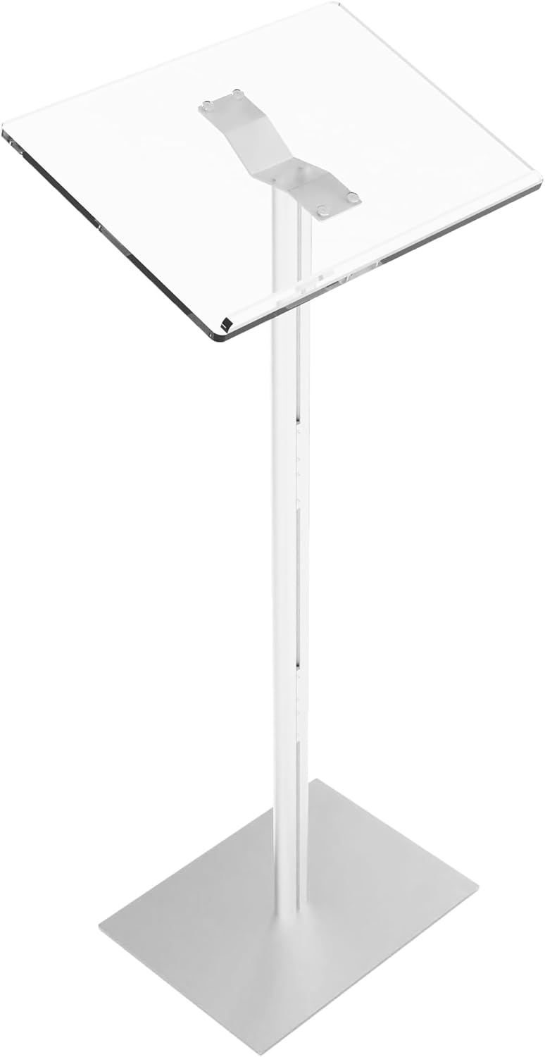 Acrylic Podium Stand Speaking Podium 17.7''x12.5''x43.6'' Pulpits for Churches Lecterns Design for Lecture Recital Speech Presentation Podium Stand for Restaurant Wedding Office Classroom