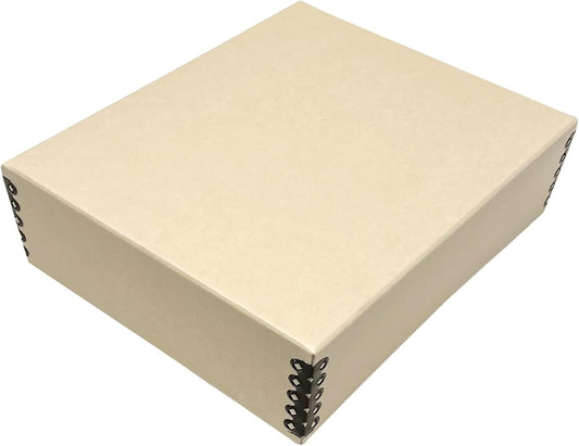Lineco Museum Archival Storage Box, 8.75x10.75x3 in. Drop Front Design. Acid-Free with Metal Edge. Organize Photos, Pictures, Prints, Documents, Crafts, DIY. Tan, 1 Pack