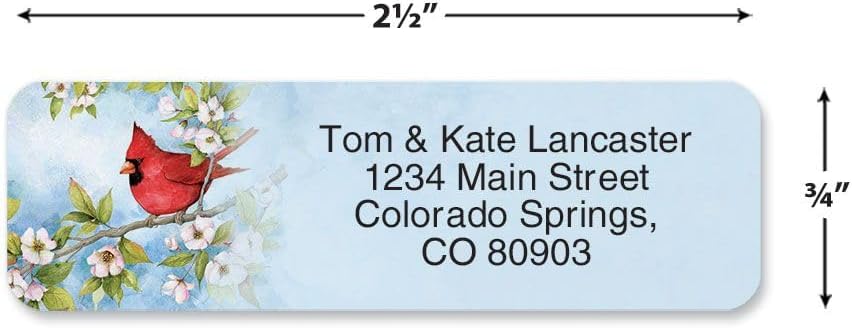 Colorful Images Year of Remembrance Rolled Personalized Return Address Mailing Labels with Dispenser, 5 Designs, Set of 500, Small ¾ x 2½ Inch Size, Custom Self-Adhesive Sticker Roll