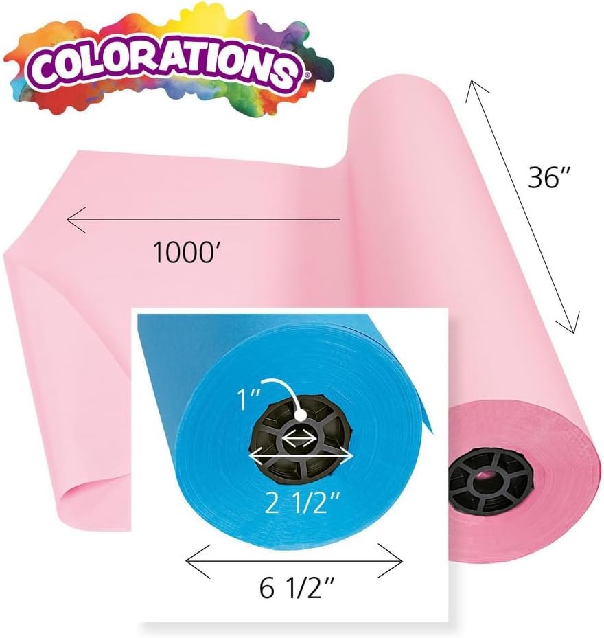 Colorations Arts and Crafts Paper Roll - 36" x 1000', Holiday Green, Dual Surface, Markers, Finger Paints, Painting, Watercolors, Acrylic Paints, Wall Art, Bulletin Board Paper, Crafts (Item # DSHG)