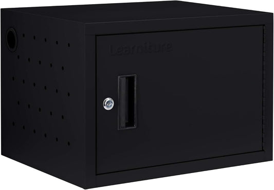 Learniture Structure Series 12-Device Charging Station for Laptops and Tablets, Wall-Mount Lockable Charging Cabinet for 12 Tablets/Chromebooks, Black
