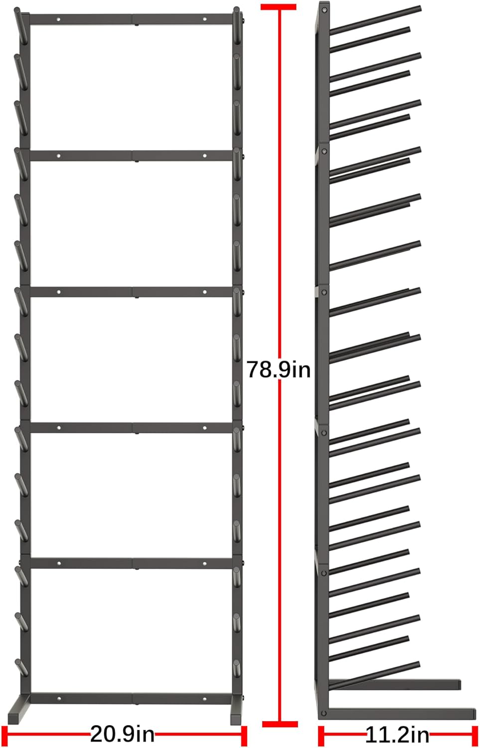 GIOTORENT Wall Mount Blueprint Storage Rack,15-Tier Heavy Duty Blueprint Holder for Construction Plan, Posters,Vinyl Rolls, Art Prints, Max 30lb/Arm, Easy Mount for Home, Office(Matte Black)