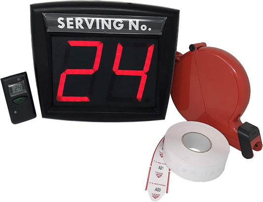 Take A Number System by 2 Digits (Red) - Complete System with Wireless Radiocontrol