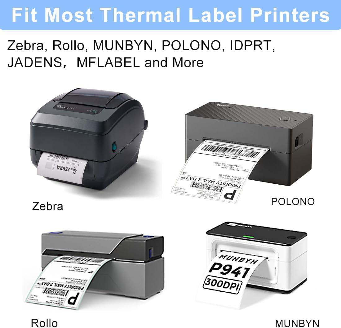 Shipping Thermal Labels, Pack of 20000 Perforated 4x6 Thermal Label Papers, FanFold Thermal Printer Labels, Sticker Labels to Write on, Permanent Strong Adhesive, Commercial Grade